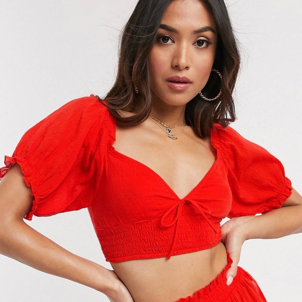 ASOS Petite Milkmaid Crop Top